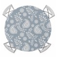 thumbnail image 1 of Blue Paisley Round Tablecloth for 36-44 Inch Tables,Fitted Table Cover with Elastic Edge,Ethnic Vintage Floral Botanical Abstract Waterproof Outdoor Table Cloth Protector for Patio Garden Dinner, 1 of 9