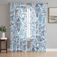 thumbnail image 1 of Blue Paisley Sheer Curtains 84 Inch Length 2 Panels Set, Ethnic Abstract Art Vintage Voile Window Treatment Rod Pocket Curtains Sheers Drapes for Bedroom/Living Room/Kitchen 52"x84"x2, 1 of 7