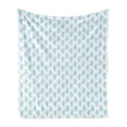 thumbnail image 1 of Blue Paisley Soft Flannel Fleece Throw Blanket, Repeating Middle Eastern Art Drop Shaped on Plain Backdrop Illustration, Cozy Plush for Indoor and Outdoor Use, 50" x 60", White Sky Blue, by Ambesonne, 1 of 5