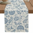 thumbnail image 1 of Blue Paisley Table Runner 120 Inches Long for Dining Table Decor,Vintage Boho Flower Botanical Leaf Branch Burlap Linen Farmhouse Table Runner Coffee Table Runners Dresser for Kitchen Party Holiday, 1 of 8