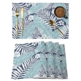thumbnail image 1 of Blue Palm Tree Placemats Set of 2 Summer Tropical Plants Botanical Floral Place Mats Indoor Wipeable Table Mats Washable Cloth Dining Table Placemats for Kitchen Holiday Party Home Decor 13x19 Inch, 1 of 9