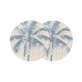 thumbnail image 1 of Blue Palm Tree Round 15 Inch Placemats Set of 2, Coastal Summer Wooden HeatResistant Non Slip Place Mats for Dining Table, Wipeable Braided Kitchen Table Mats for Housewarming, 1 of 9