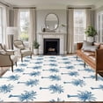 thumbnail image 1 of Blue Palm Trees Area Rug 5x7 Washable Rug Non Slip Summer Botanical Tropical Plants Large Area Rug Soft Stainresistant Indoor Floor Carpet for Living Room Bedroom Home Office Dining Room Nursery, 1 of 8