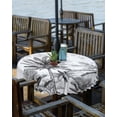 thumbnail image 1 of Blue Palm Trees Outdoor Tablecloth - 54 Inch Round Dining Table Cover, Tropical Summer Botanical Waterproof Outdoor Table Cloth with Umbrella Hole & Zipper for Picnic/Patio/Party, 1 of 1