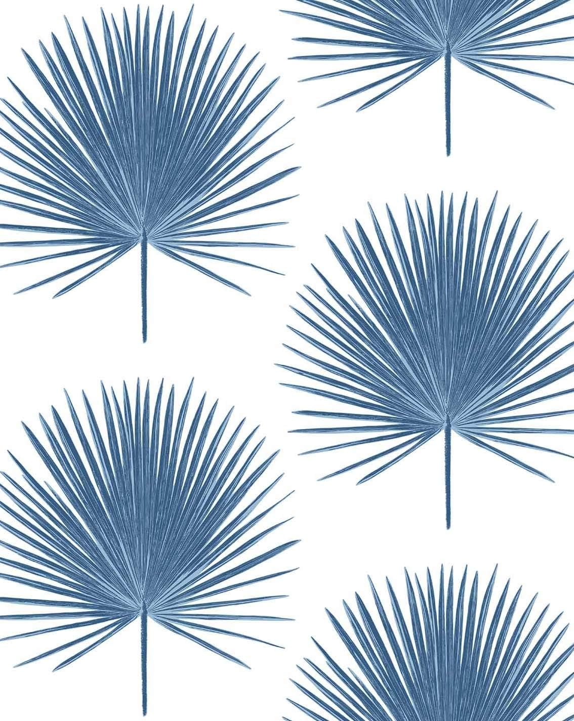 Blue Palmetto Palm Peel and Stick Wallpaper