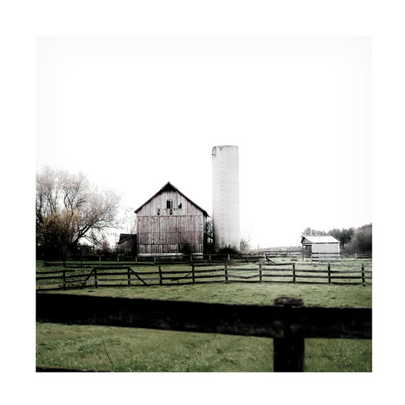Blue Palomino 'Farm And Fence' Canvas Art