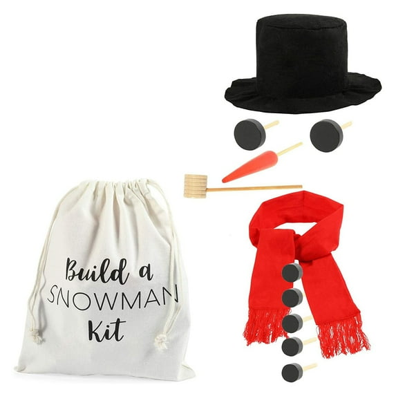BLUE PANDA Build Your Own Snowman Kit for Kids Ages 3-14 - Hat, Scarf, Nose, Pipe, Eyes, Buttons - Outdoor Winter Toys - Fun Festive Holiday Activity Making Set for Family Friends