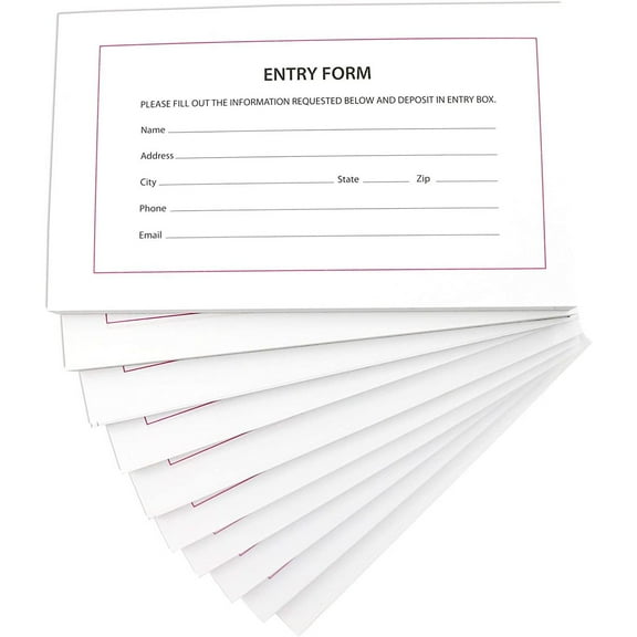 Blue Panda Entry Cards for Contests, 100 Sheets Per Pad