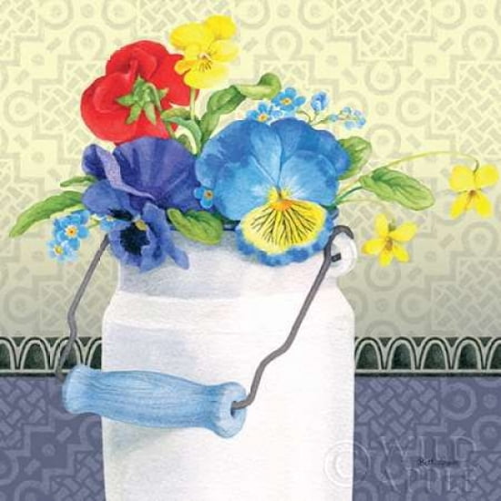 Blue Pansy III no Border Canvas Art - Beth Grove (24 x 24)