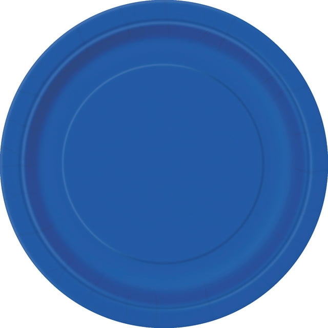 Blue Paper Dinner Plates, 9in, 55ct