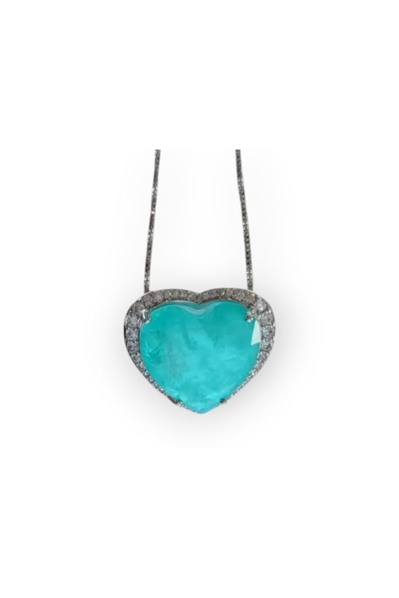 Blue Paraiba Heart Pendant