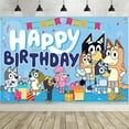 thumbnail image 1 of Blue Party Decoration-Cartoon Sheepdog, Happy Birthday Backdrop Banner, Blue Theme Happy Birthday Backdrop Decoration, 1 of 4