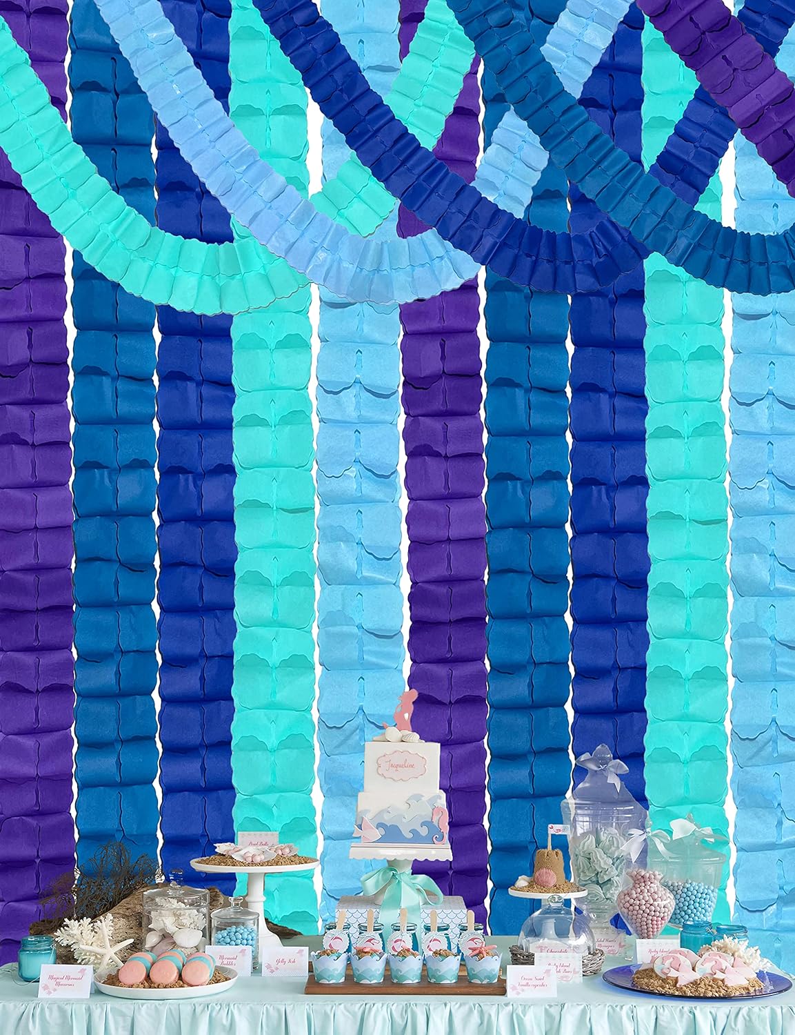 Blue Party Decorations Streamers Garland Navy Blue Four Leaf Clover