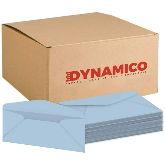 Blue Pastel #10 Business Envelopes | Standard Colored Mailers for Holidays, Invoices, Bills, Letters, Office Mailings | 4 1/8 x 9 1/2 inches | 500 per Pack