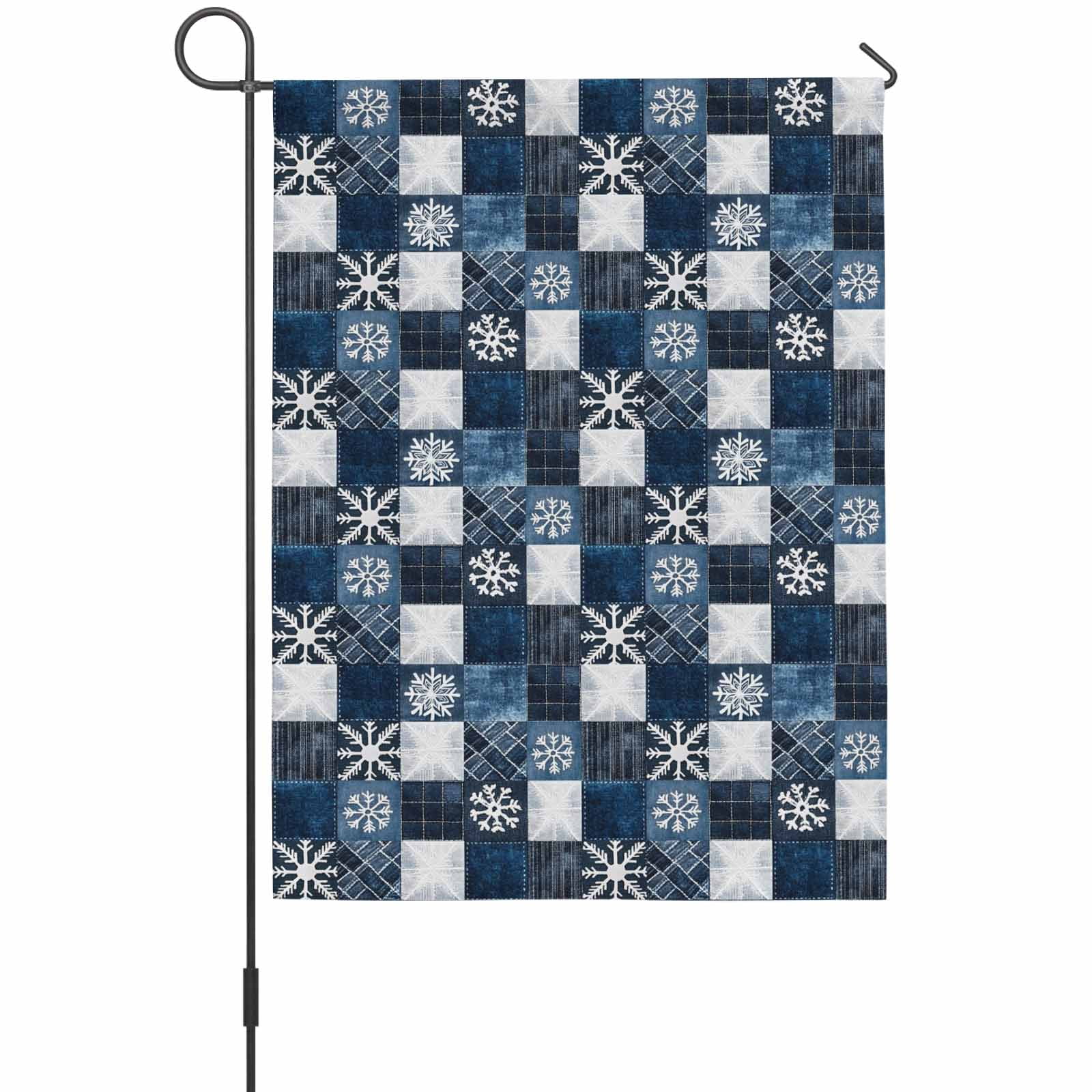 Patchwork Flags Blue Patchwork Garden Flag 12 x 18 Inches, Snowflake Blue Flower ...