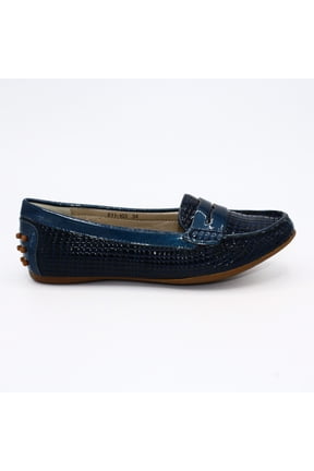 Blue Patent Leather Slip-On Loafer - 1936 Boutique Style 811-103