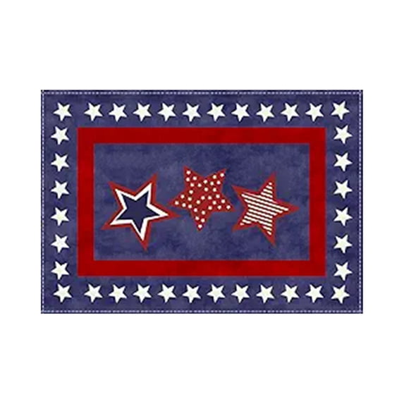 Blue Patriotic Red White Stars America 4th of July Memorial Day Independence Day Placemats Set of 4 Table Mats Decorations 12x18 Inch