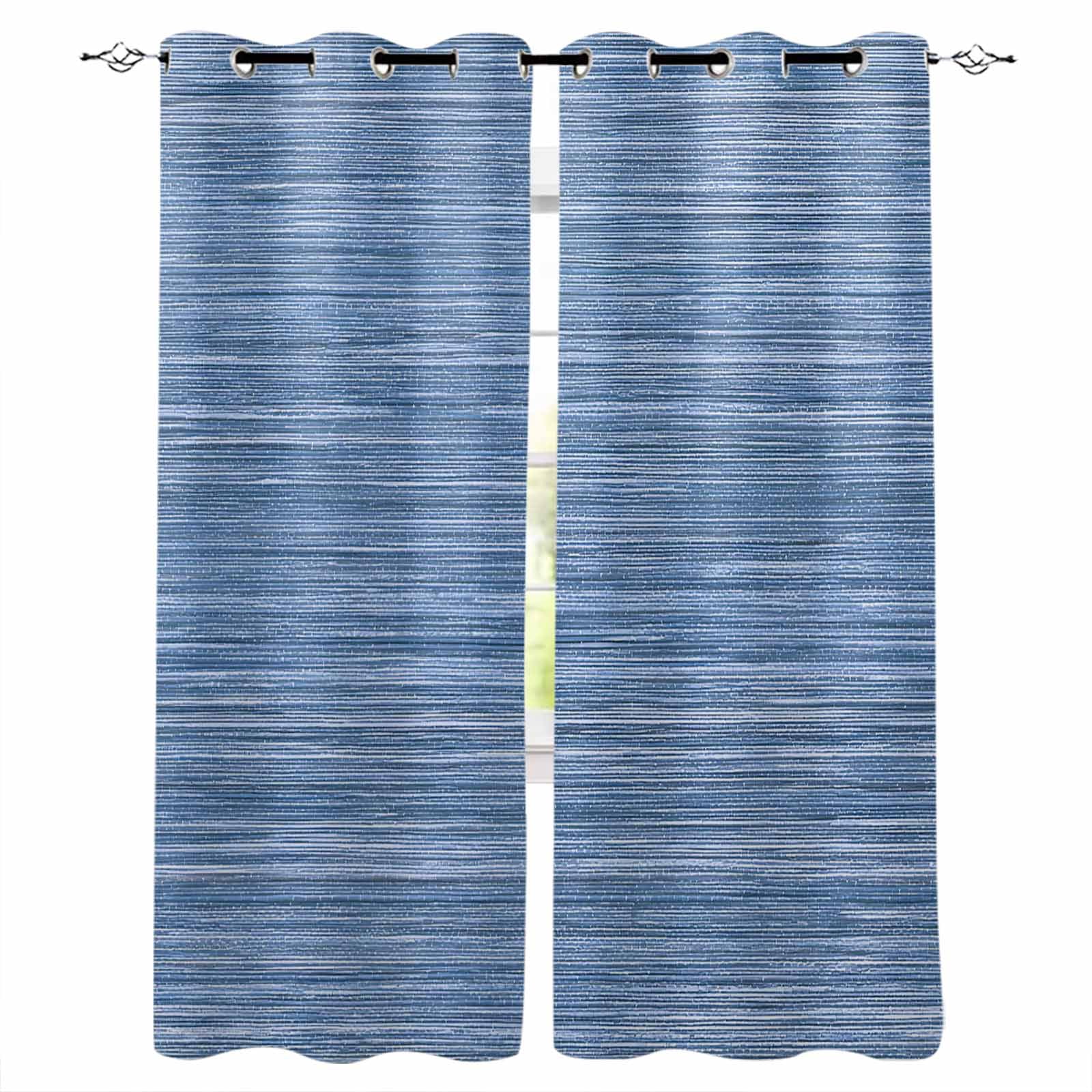 Blue Pattern Blackout Curtains for Bedroom/Living Room, Vintage ...