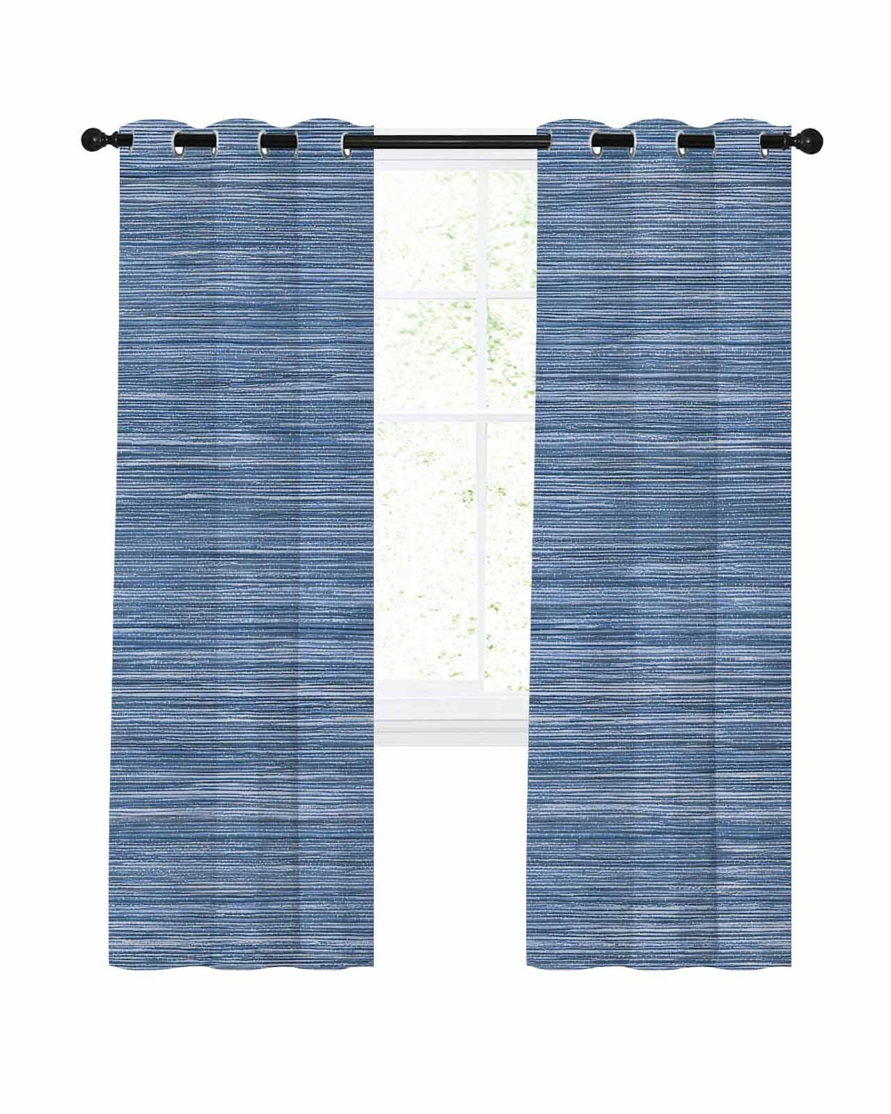 Blue Pattern Blackout Curtains, Light Blocking Print Window Curtains ...