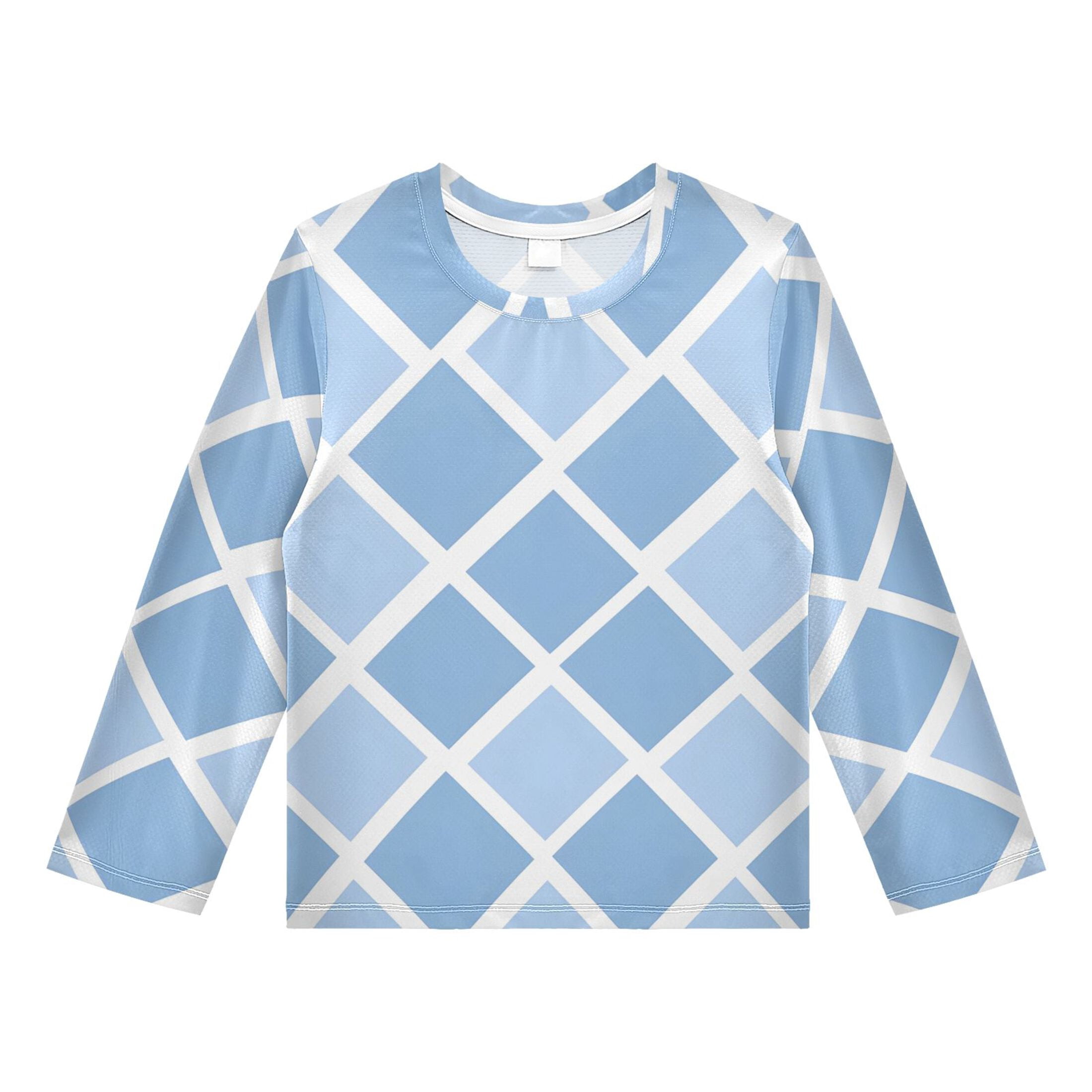 Blue Pattern Boys' Rash Guard Shirts UPF 50 Plus Sun Protection Short ...