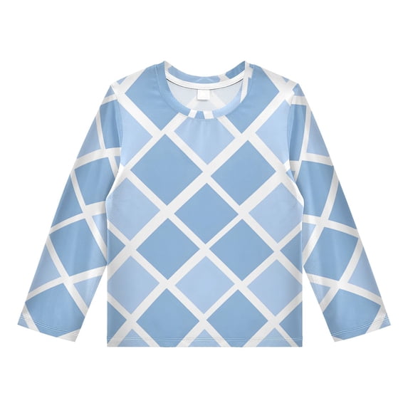 Blue Pattern Boys' Rash Guard Shirts UPF 50 Plus Sun Protection Short ...