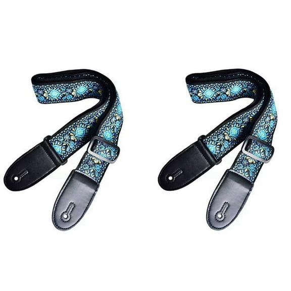 Blue Pattern Fashion Printed Acoustic Electric Guitar Strap