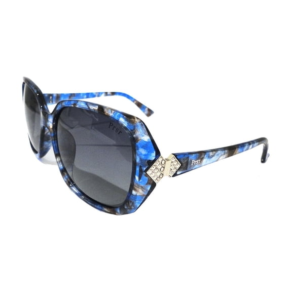 Blue Pattern Frame Dark Lens Sunglasses - UV Protection Unique Streetwear & Daily Eyewear