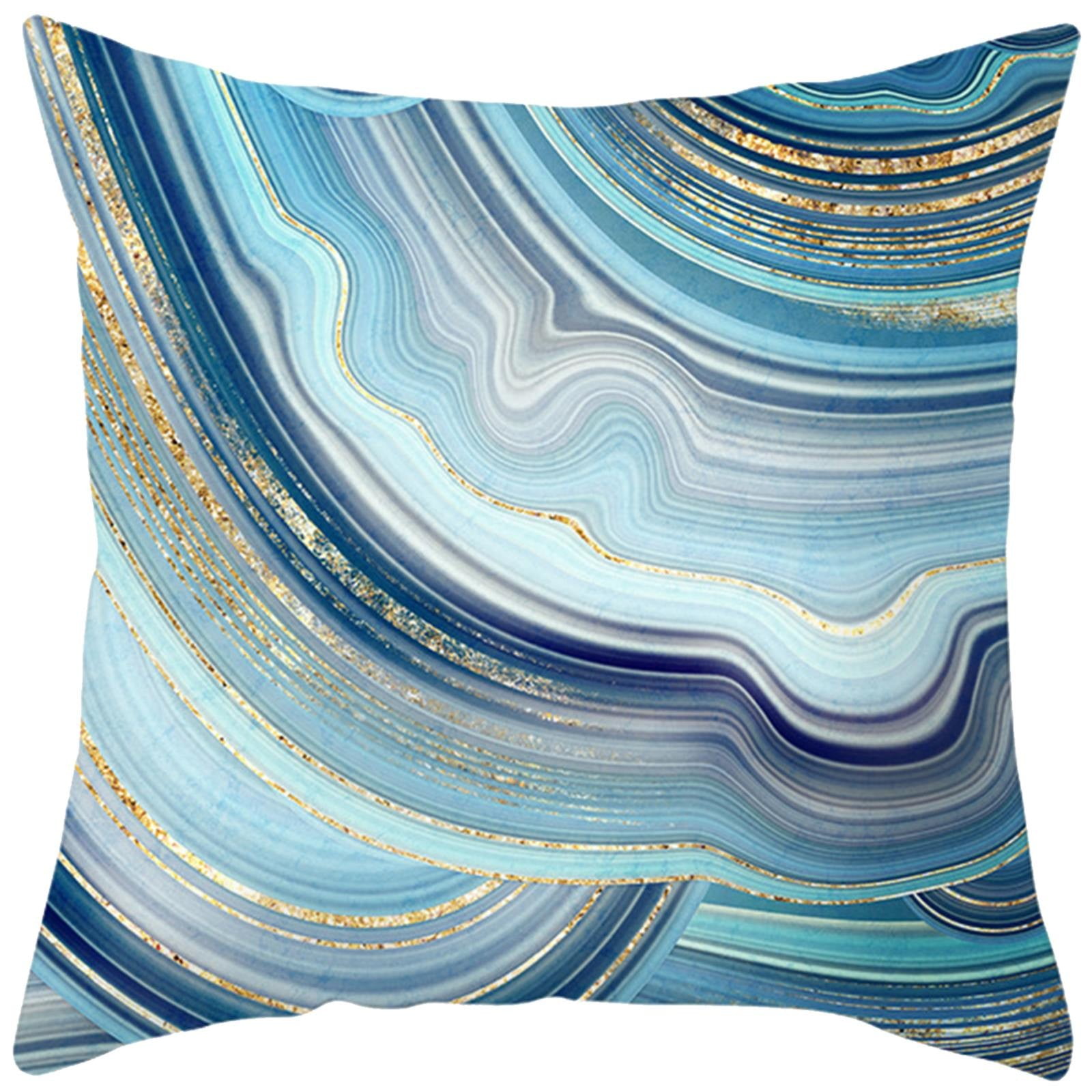 Blue Pattern Printed Pillow Abstract Home Sofa Car Pillow Bedside