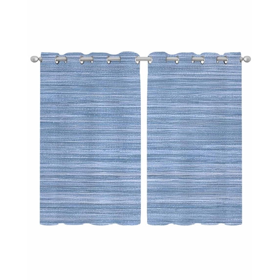 Blue Pattern Sheer Curtains 39 Inch Length 2 Panels Set for Living Room/Bedroom, Vintage Abstract Minimalist Art Kitchen Curtains Grommet Semi-Sheer Curtains Drapes Window Treatments 27.5"x39"x2
