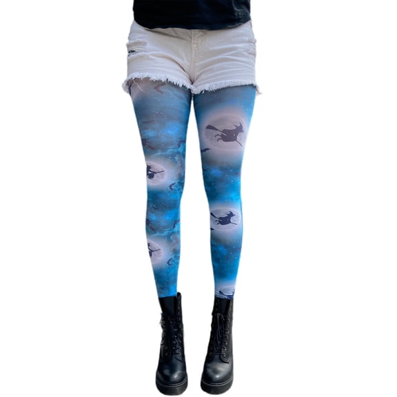 Blue Patterned Tights Witches for Women