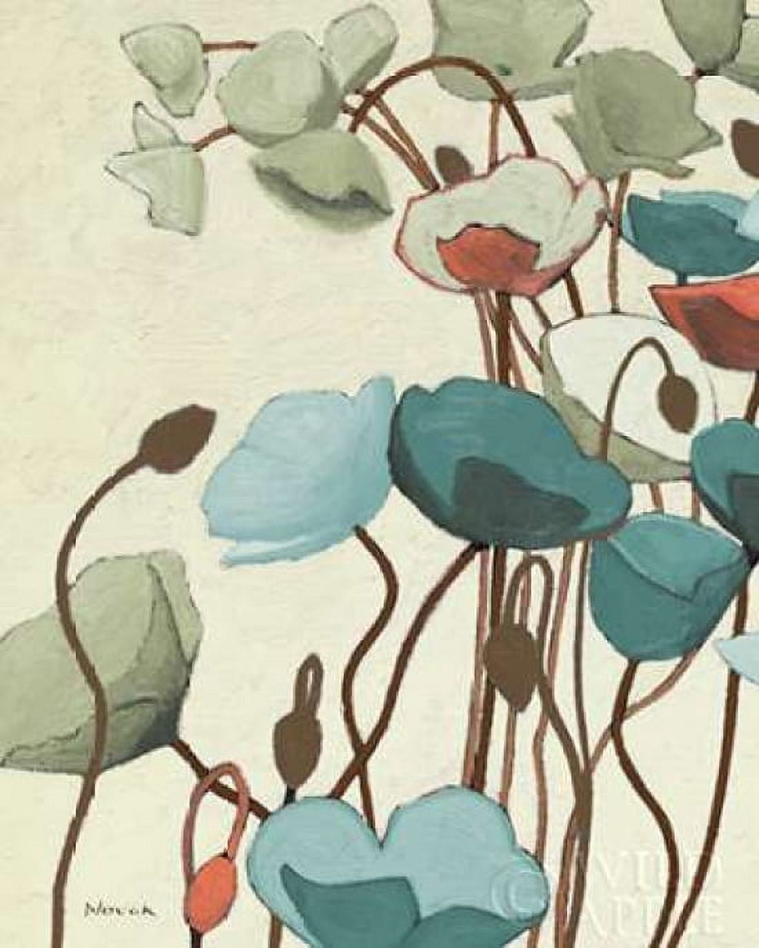 Blue Pavots Ondule I Canvas Art - Shirley Novak (24 x 30)