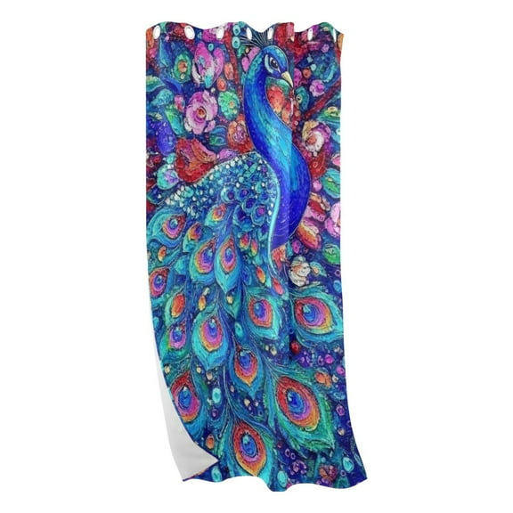 Blue Peacock Blackout Curtains for Living Room Bedroom 42W/52W x 84L Insulated Window Drapes 1 Panels