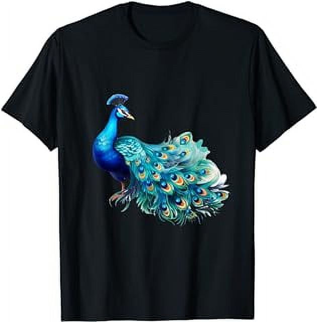 Blue Peacock Colorful Peacock Feathers Bird Cute Peacock T-Shirt ...