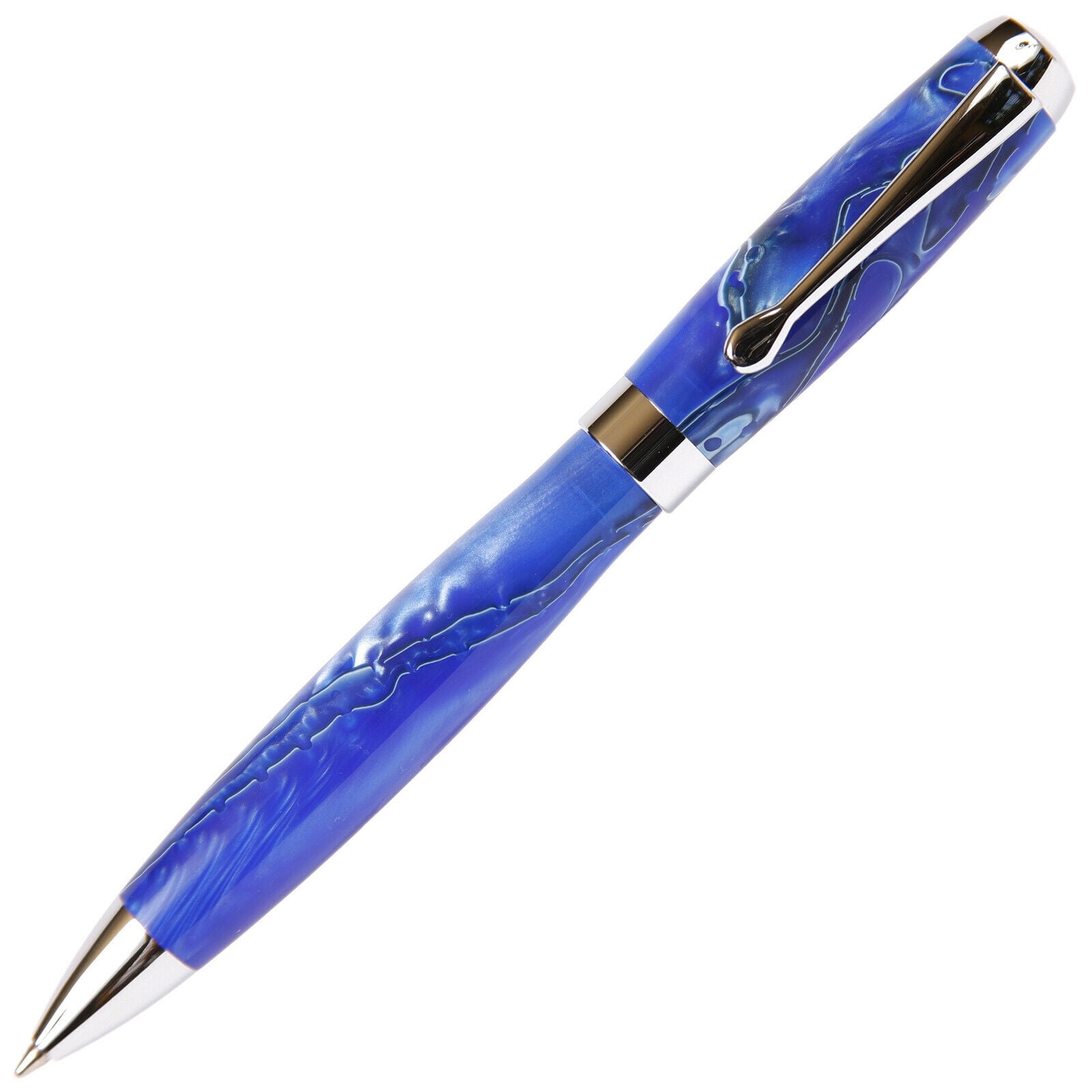 Blue & Pearl Marbleized Gloss Body, Tuscany Ballpoint Pen (Black Ink, Medium Tip 0.7 MM)