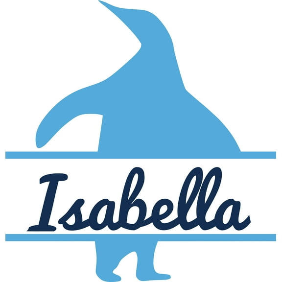 Blue Penguin Happy Feet Cartoon Customized Wall Decal - Custom Vinyl Wall Art - Personalized Name - Baby Girls Boys Kids Bedroom Wall Decal Room Decor Wall Stickers Decoration Size (30x30 inch)