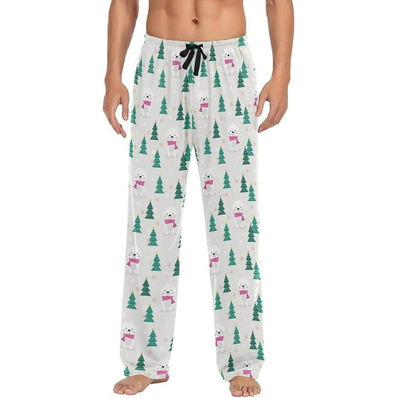 Blue Penguins Christmas Pajama Pants Mens Lounge Pants Casual Men Pajama Bottoms with Pockets Drawstring