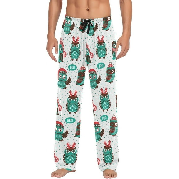 Blue Penguins Christmas Pajama Pants Mens Lounge Pants Casual Men Pajama Bottoms with Pockets Drawstring