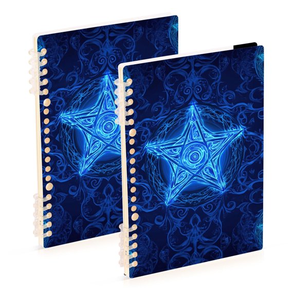 Blue Pentacles Abstract Pattern Notebook Detachable Coil Notebook Diary Plan Book A5 Size 60 Pages 1 Pack