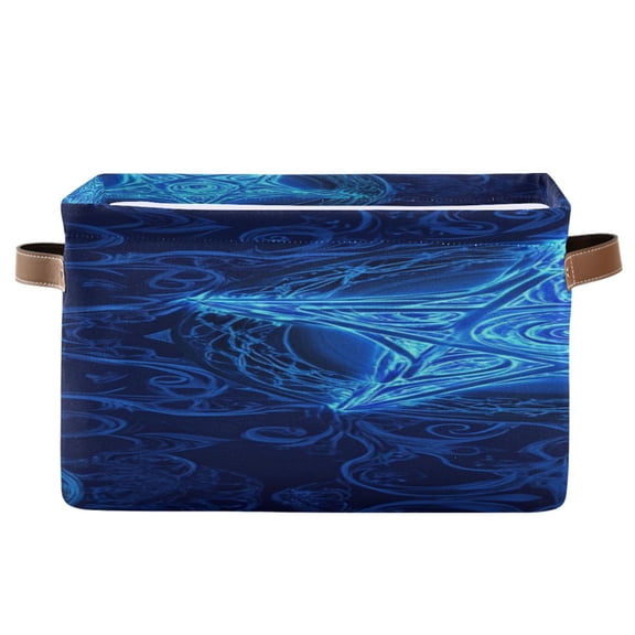 Blue Pentacles Abstract Pattern Square Storage Bins with Handles Collapsible Containing Box 1 Pack