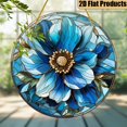 Home Freind Blue Peony Acrylic Window Hanging Wall Decor Home Festival Friend Gift ...