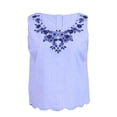 thumbnail image 1 of Blue Pepper Country Parade Embroidered Neckline Scallop Hem Button Back Top, 1 of 4