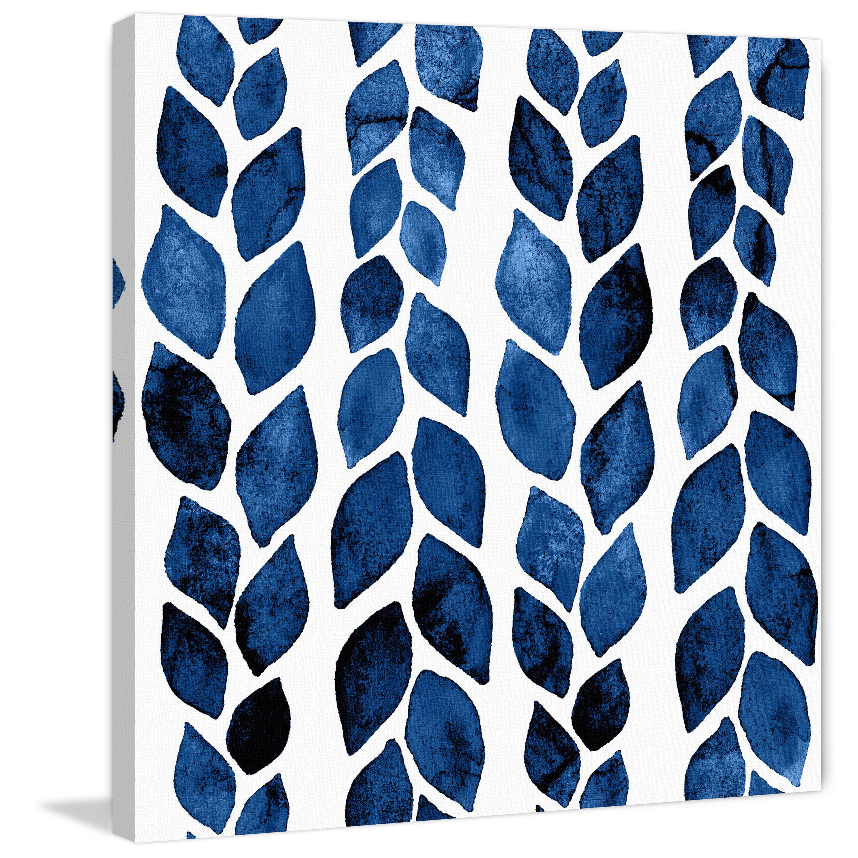 "Blue Petal Tracks" Painting Print on Wrapped Canvas