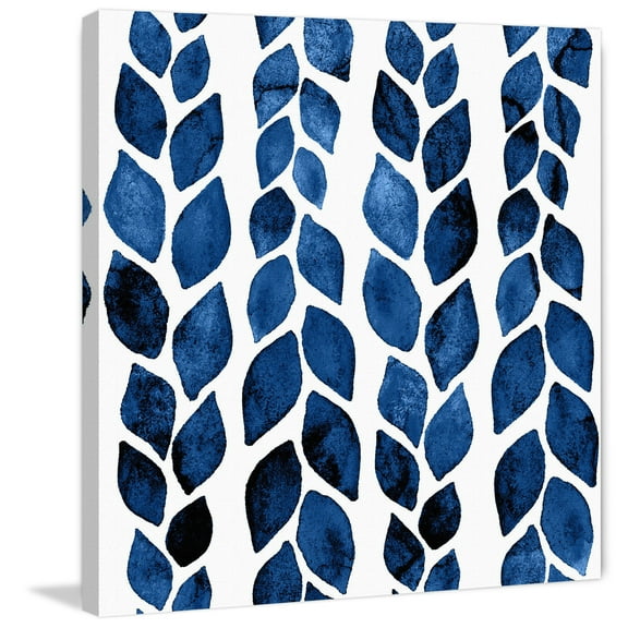 "Blue Petal Tracks" Painting Print on Wrapped Canvas