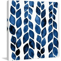 "Blue Petal Tracks" Painting Print on Wrapped Canvas