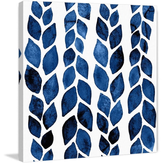 "Blue Petal Tracks" Painting Print on Wrapped Canvas