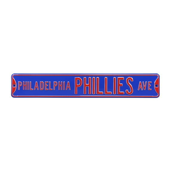 Blue Philadelphia Phillies 6" x 36" Steel Ave Sign Wall Art