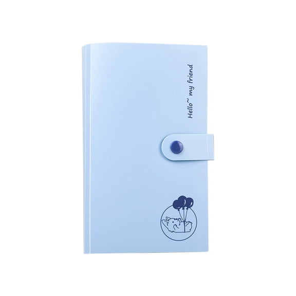 Blue Photo Album 3 Panel Holds 240 Photos Clear Waterproof Plastic For Home 4X6 Inch Card Storage Organizer