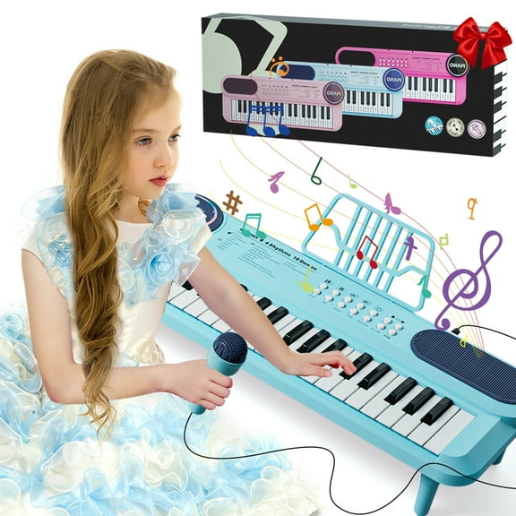 Baby Piano Toy for Toddler 1-3,37 Keys Electronic Keyboard for 18 Months Infant,Portable Piano with Microphone , Christmas Birthday Gift for Baby Boy Girl