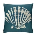 thumbnail image 1 of Blue Pillow Covers Blue Pillow Cases Coastal Shell Pattern Pillow Cover Coastal Pillow Cover Coral Cushion Cover, 1 of 5