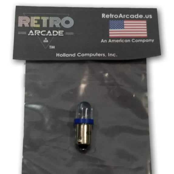 Blue Pinball 6.3 Volt AC LED Round Replacement Bulbs 44/47 Bayonet Base BA9S